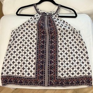 Joie Sleeveless Geometric Pattern Top